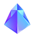 Capitallytics official logo — blue and purple 3D translucent crystal AI CFO icon
